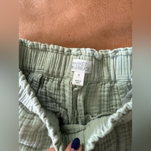 MARKET & SPRUCE Dria Extra High Rise Straight Leg Gauze Ankle Pant Size Medium - Picture 9 of 11